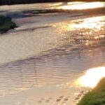夕暮れの川面に柔らかな光がそっと揺れる風景｜懐かしい情景が静かによみがえる、やさしい記憶のイメージ写真